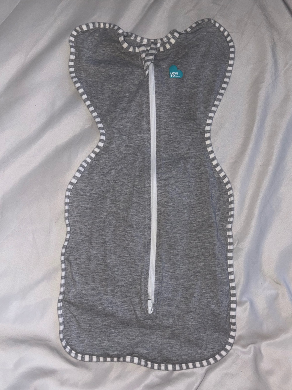 Love to Dream Gray Zip Front Sleep Swaddle